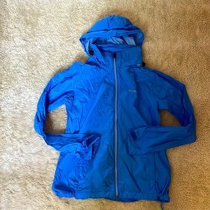 Blue Columbia rain jacket